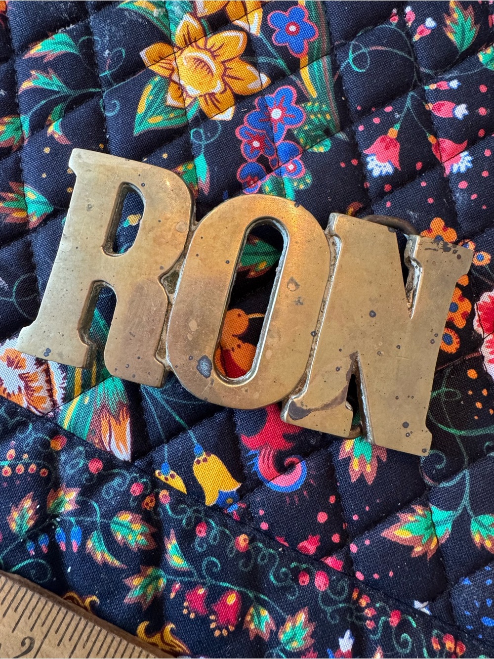 Personilized "RON" Belt Buckle BRASS Custom Vintage